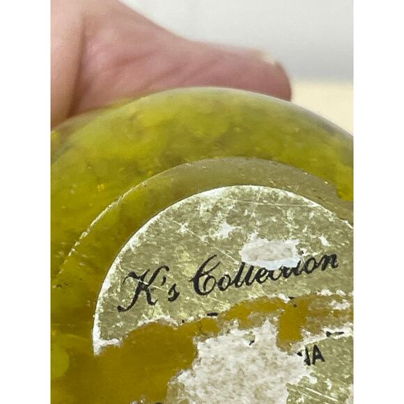 K's Collection Set Of 2 Paperweights Yellow/Orange Swirl Good Used Condition - Picture 8 of 12